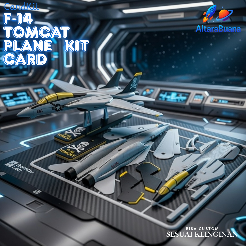 Miniatur Pesawat Tempur F-14 Tomcat Plane Kit Card DIY | Model Pesawat Militer US Navy Fighter Jet |