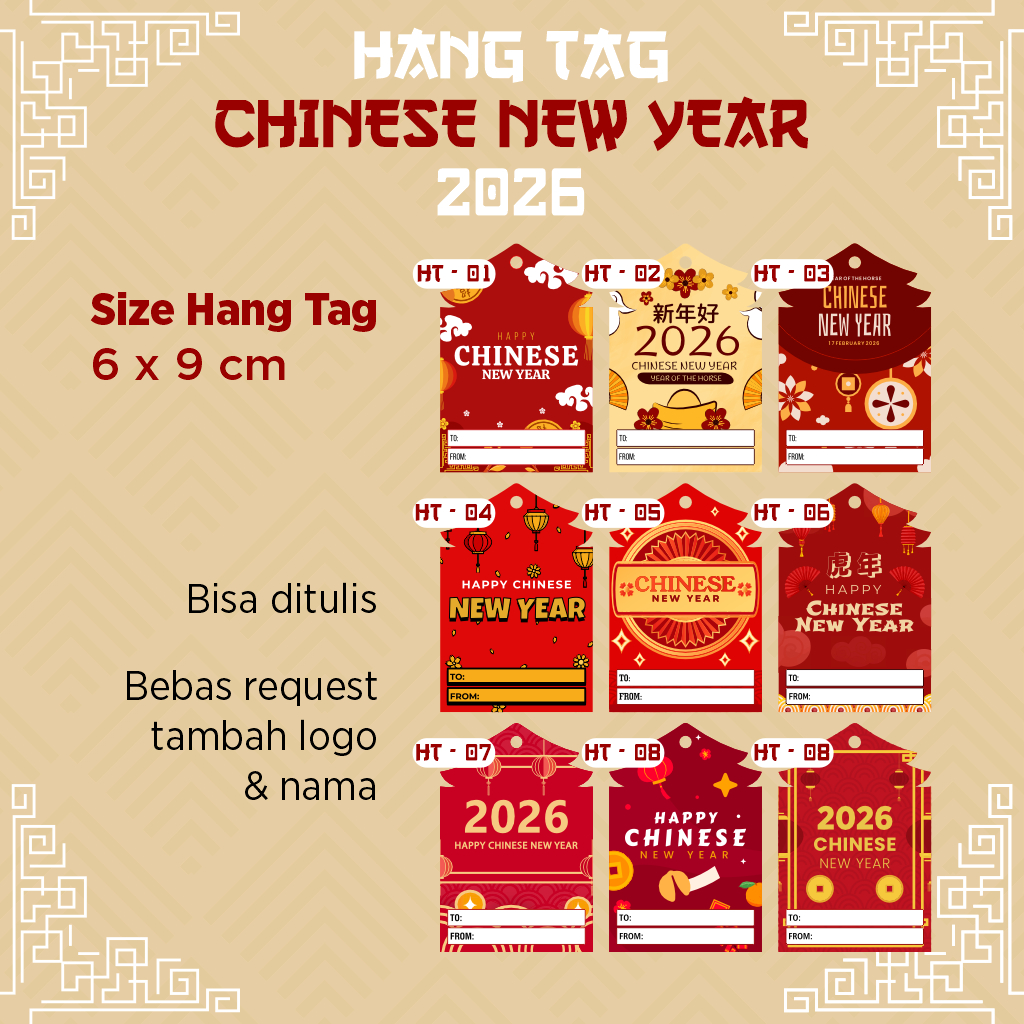 Hang Tag Imlek Tebal | Hang Tag Tebal 2026 | Hang Tag Ivory | Imlek 2026 | CNY Kuda