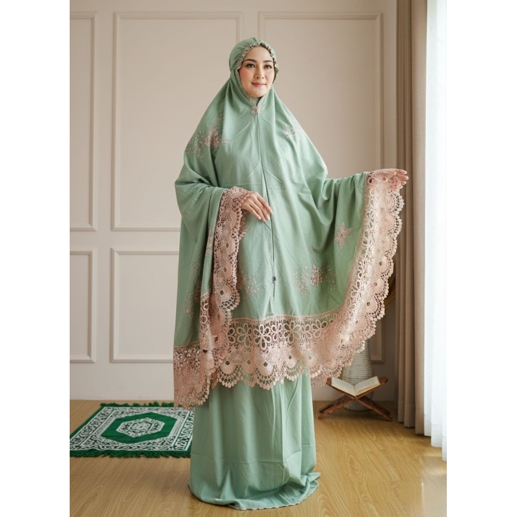 Mukena Katun Bordir Renda Import / Mukena Katun Polos Premium / Mukena Lebaran Premium / Mukena Katu