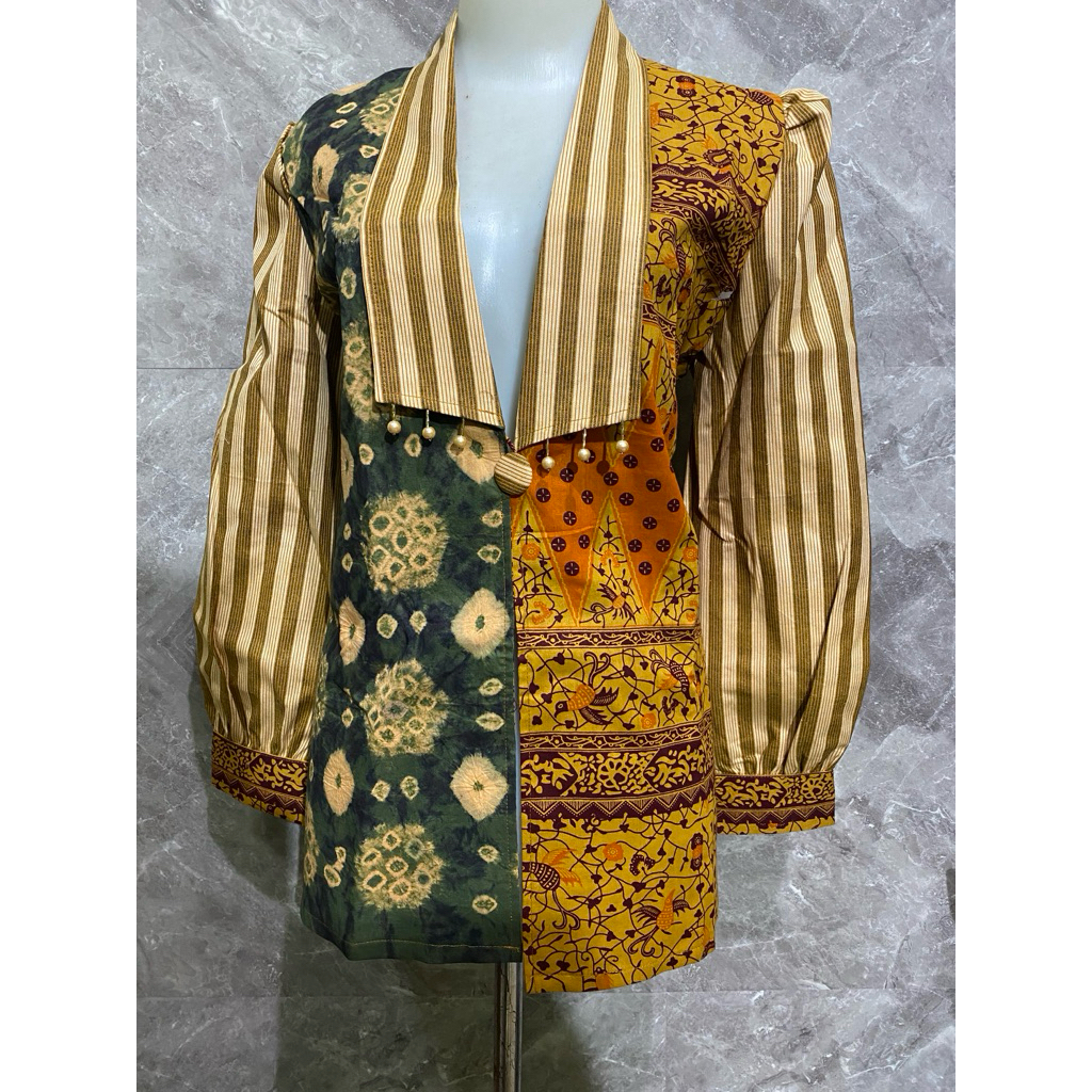 blazer jumputan batik lurik sale