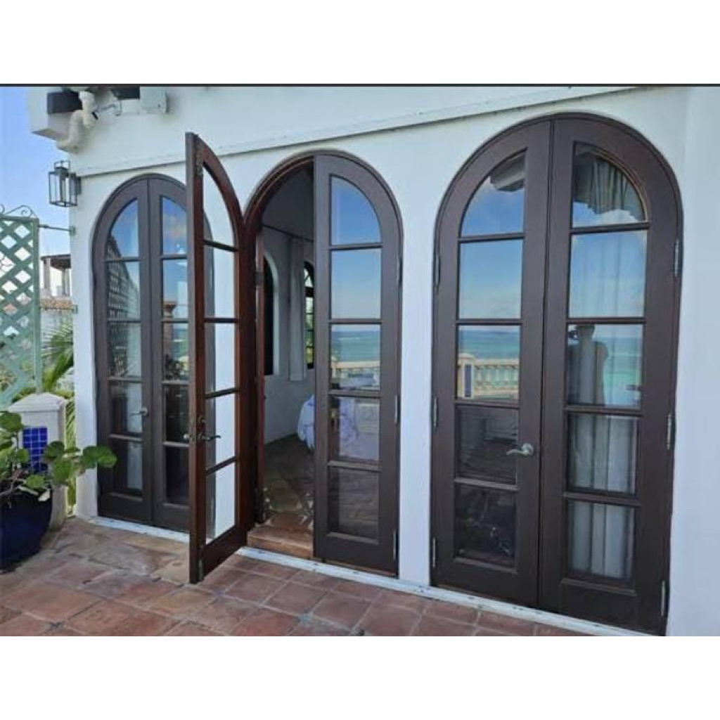 pintu kuputarung kaca lengkung + kusen jati / mahoni