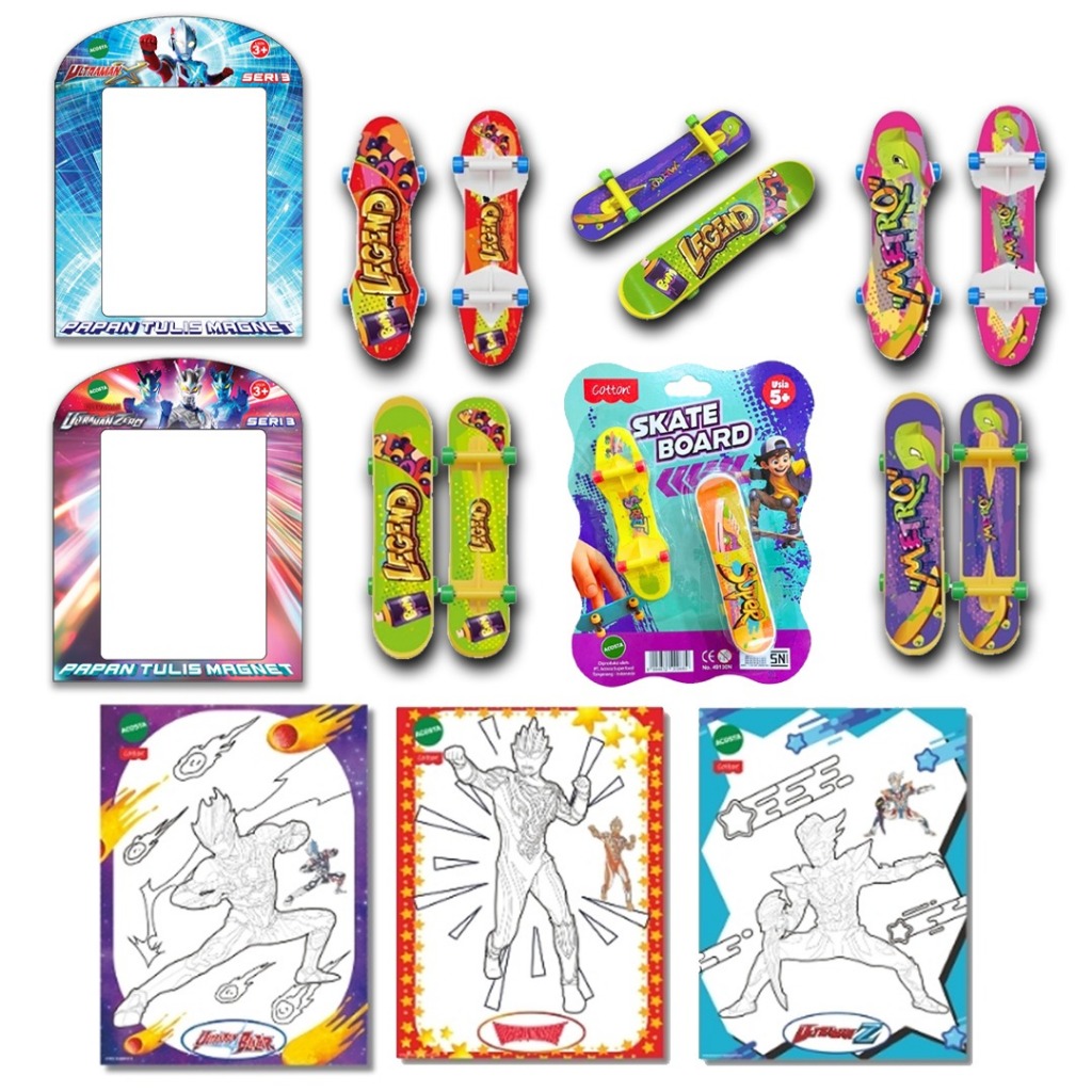 Cotton Skateboard Kertas Mewarnai Ultraman Papan Magnet Utraman Series Mainan Anak Fingerboard Tech 