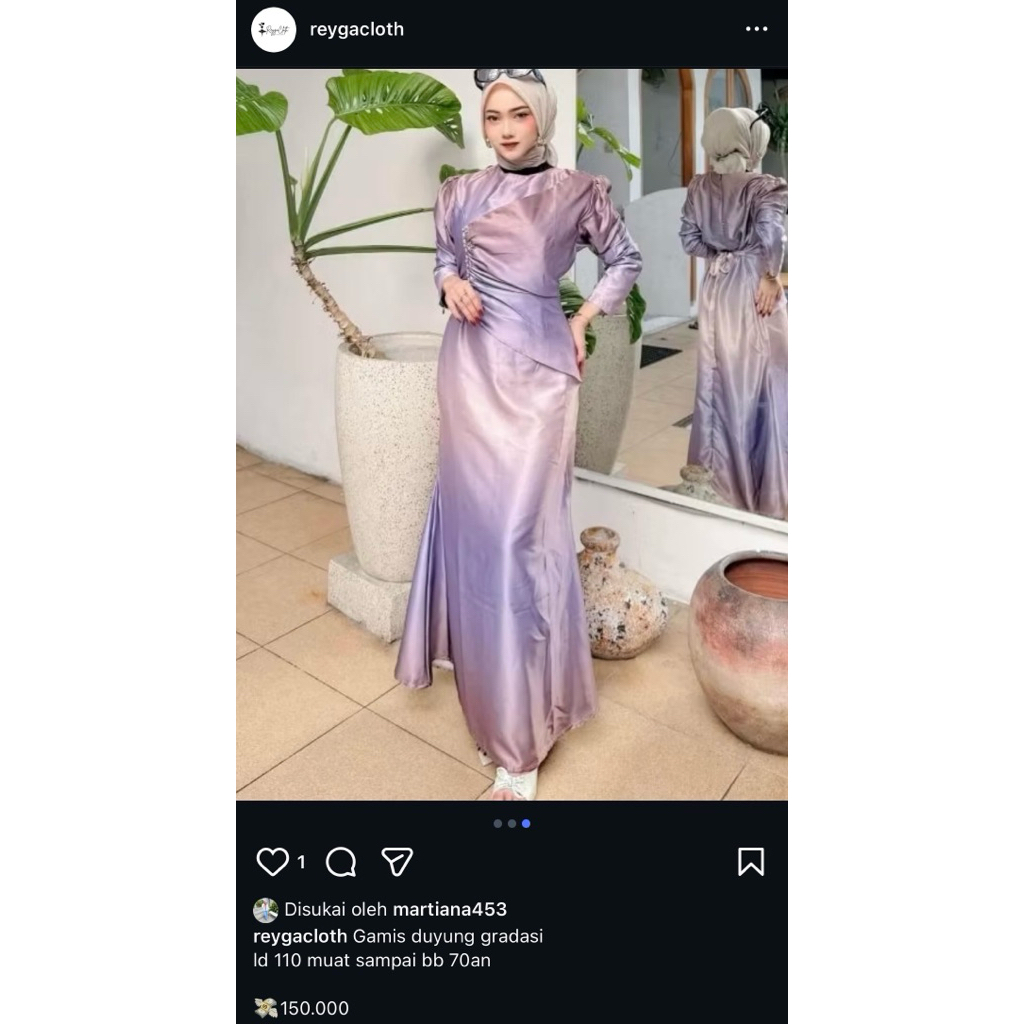 gamis duyung warna lilac