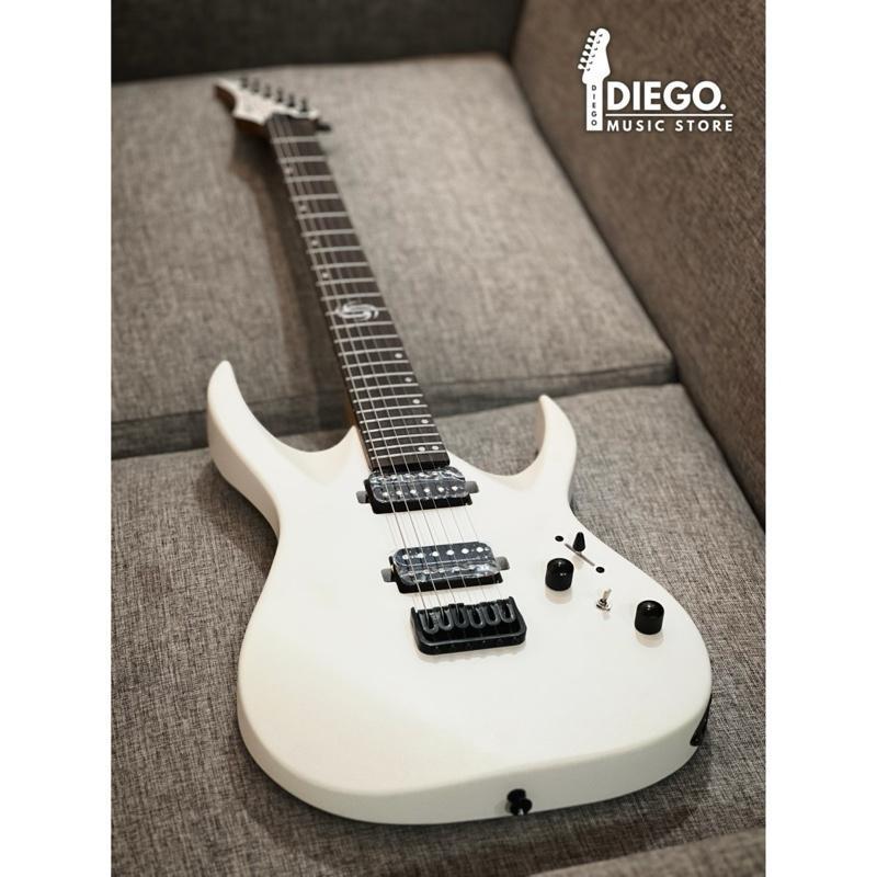 GITAR ELEKTRIK SQOE SEIB6S SATIN WHITE / SQOE-SEIB-6S-WH