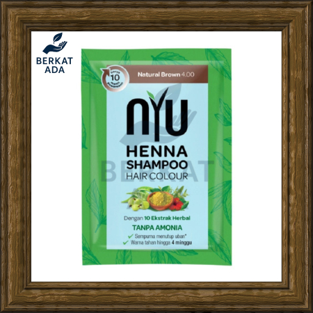 BA NYU Henna Shampoo Sachet Hair Color Natural Black / Shampo Pewarna Rambut Hitam