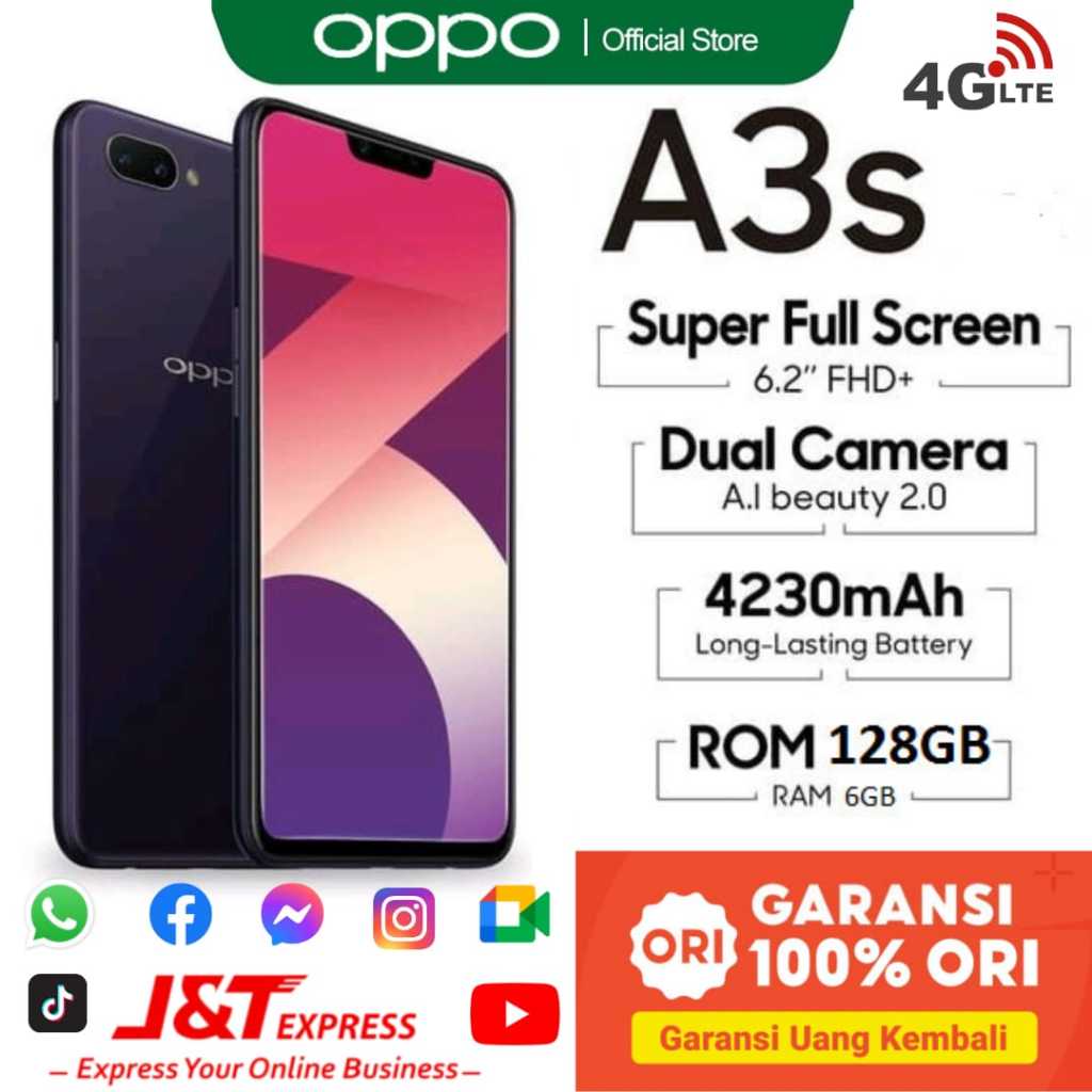 OPPO A3S 6/128 GB Garansi Distributor 1 TAHUN