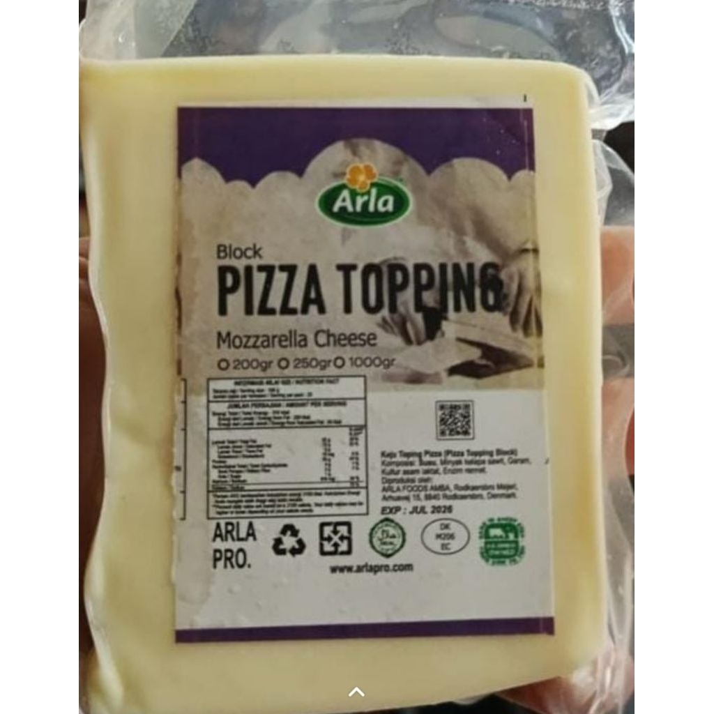 KEJU ARLA MOZARELLA/PIZZA TOPPING/KEJU MOZARELLA 200GR