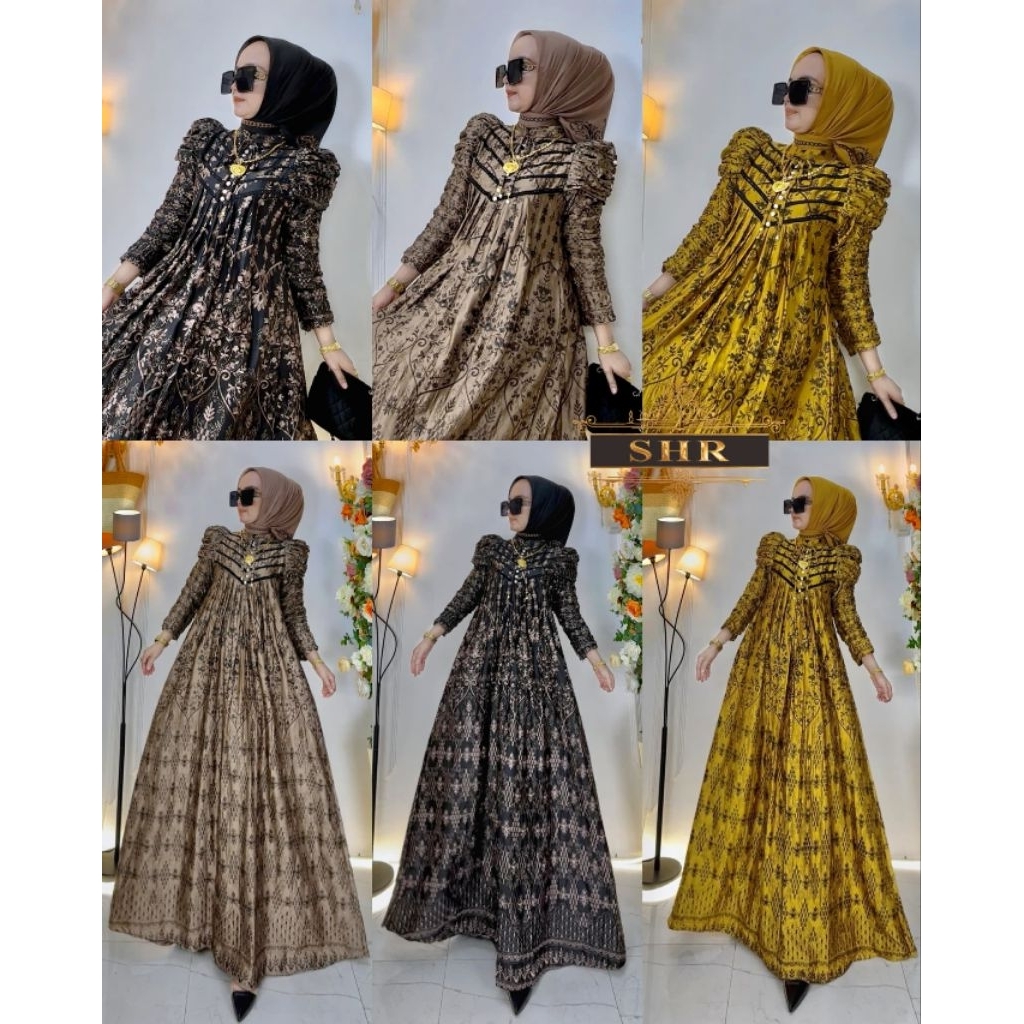 maxi dress kode# gamis angsa satine bordir ori SHR