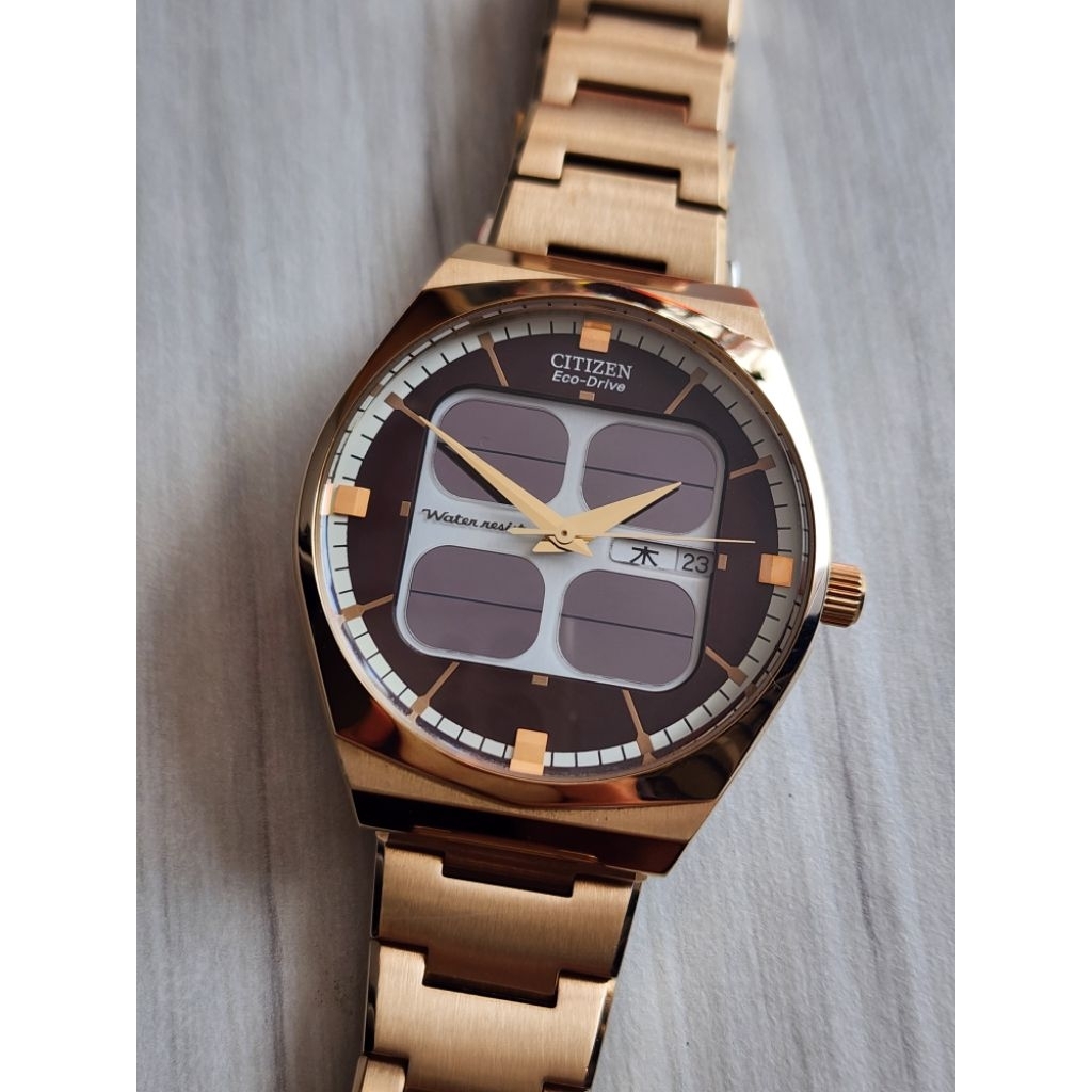 Citizen Crystron Reissue Eco Drive VO10-6642 Cal.B800-S051479 Rose Gold JDM RARE