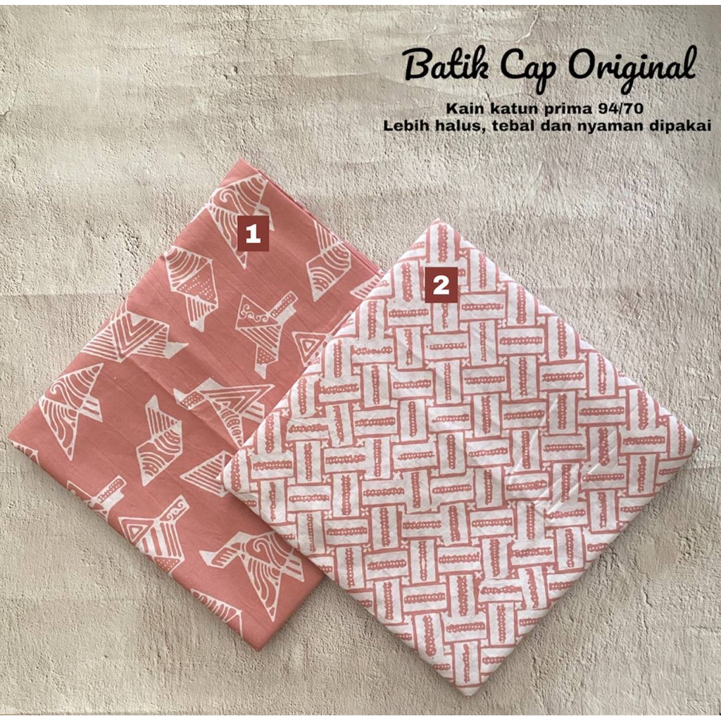AKSARA - Kain batik cap coksu warna coklat susu series batik katun halus