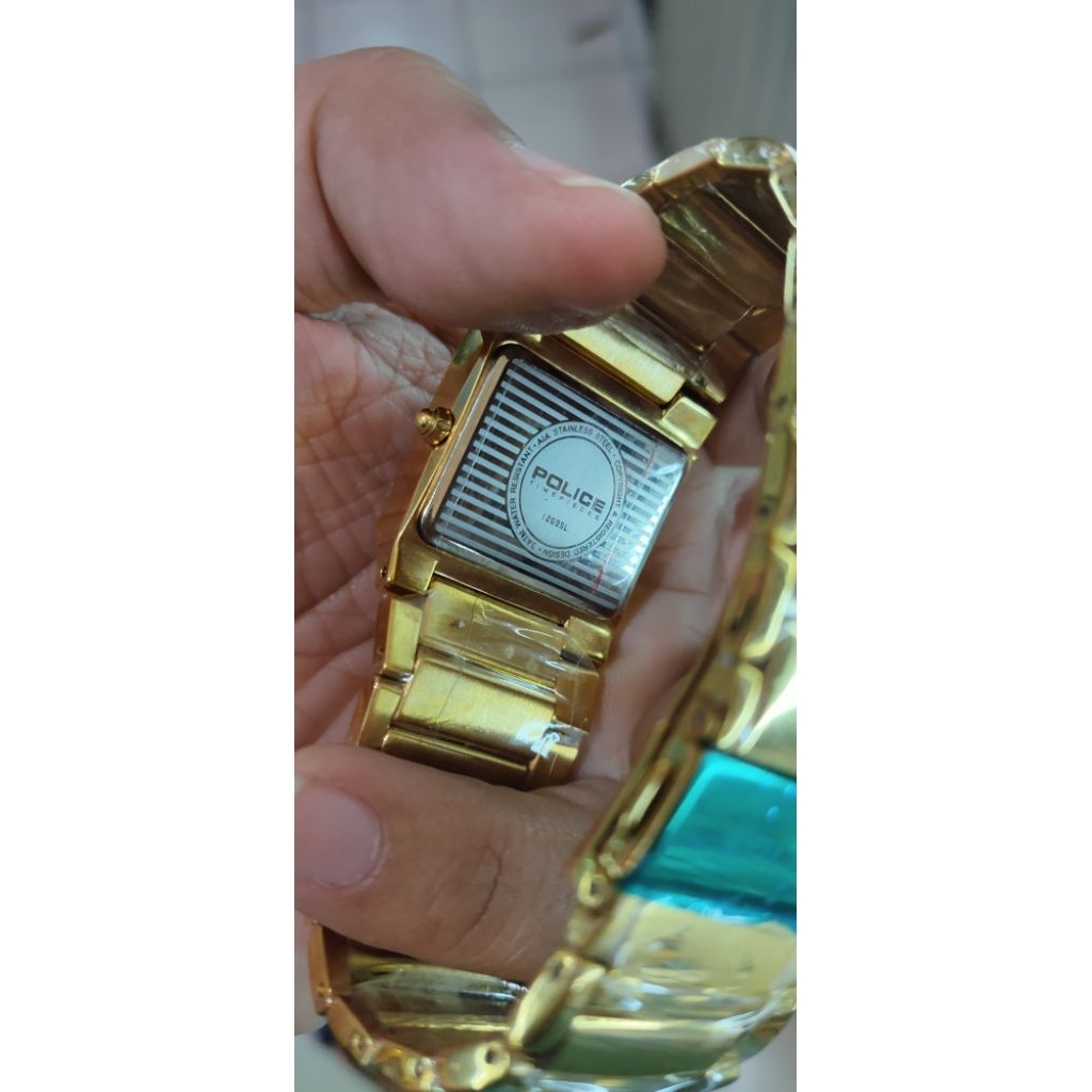 jam tangan wanita gold elegan persegi anti karat anti air ce solid steel