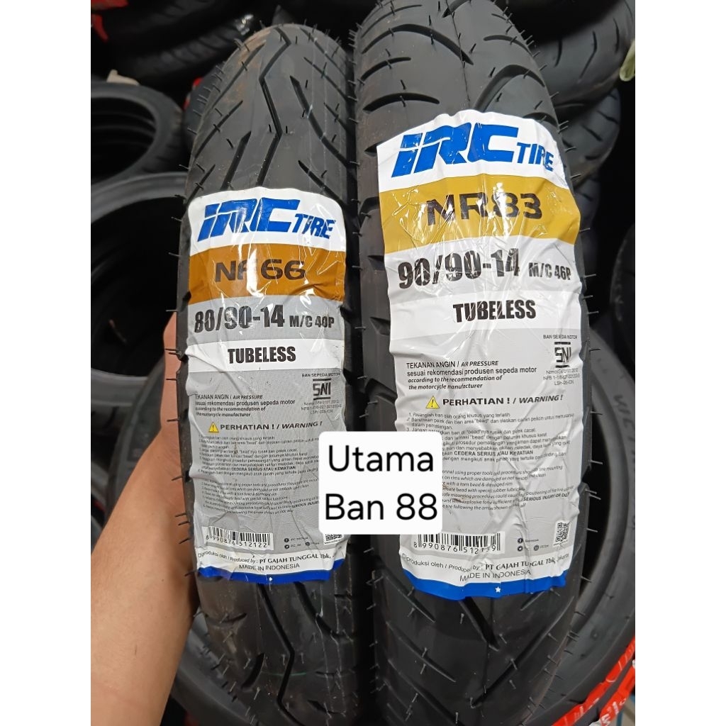 Paket Ban Motor IRC 80/90-14 NF66 & 90/90-14 NR83 Tubeless