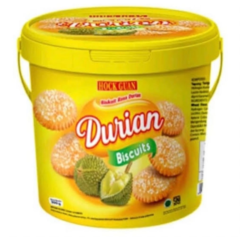 HOCK GUAN BISCUITS DURIAN Ember Plastik Praktis 300g