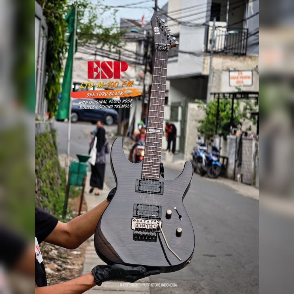 GITAR ELEKTRIK ESP LTD M-100FM - SEE THRU BLACK - 100% ORIGINAL