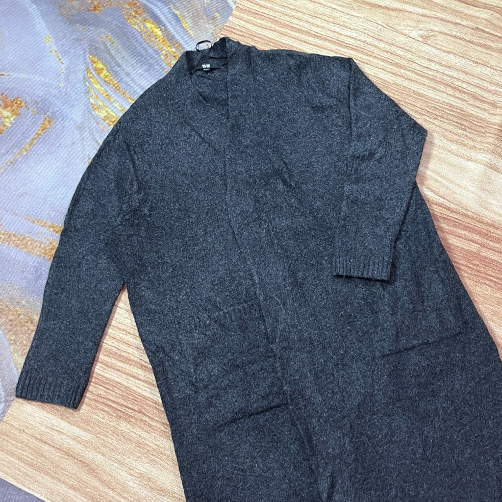 Uniqlo Souffle yarn long knit coat Size S Women