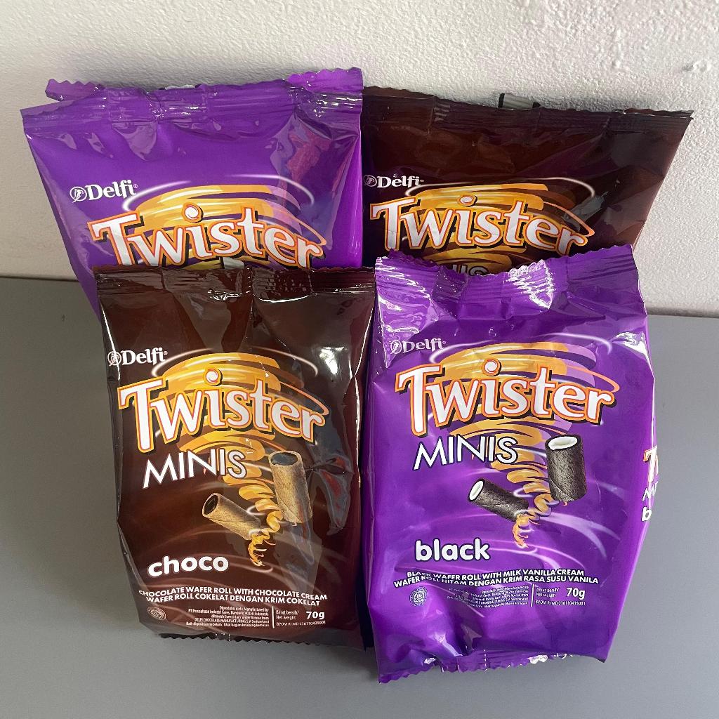 DELFI TWISTER minis 70 Gram Black Vanilla / DELFI twister wafer Roll Black Vanilla / Choco chocolate