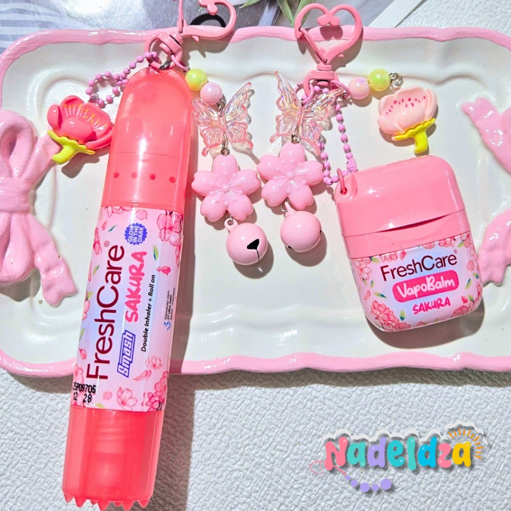 Nadeldza Bag Charm Freshcare Sakura Loopy Essential Jompo Keychain Aesthetic Colorfull Bunyi Lonceng