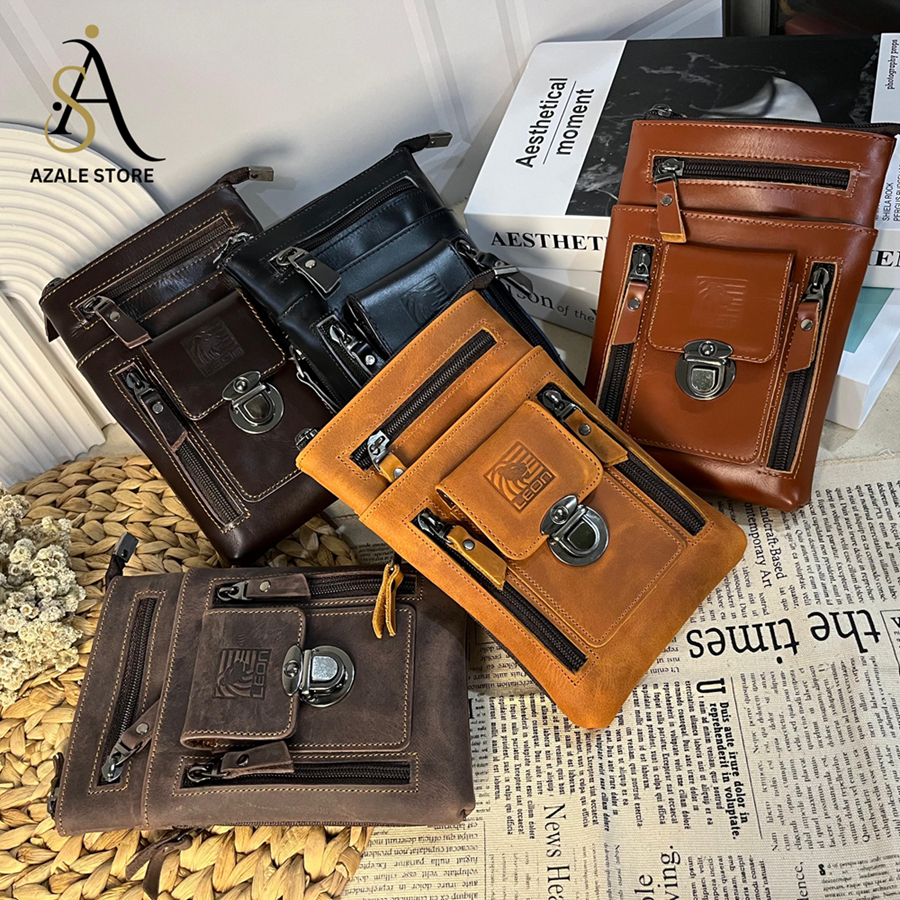 Tas HP Slempang Tas Pinggang Pria KULIT SAPI ASLI