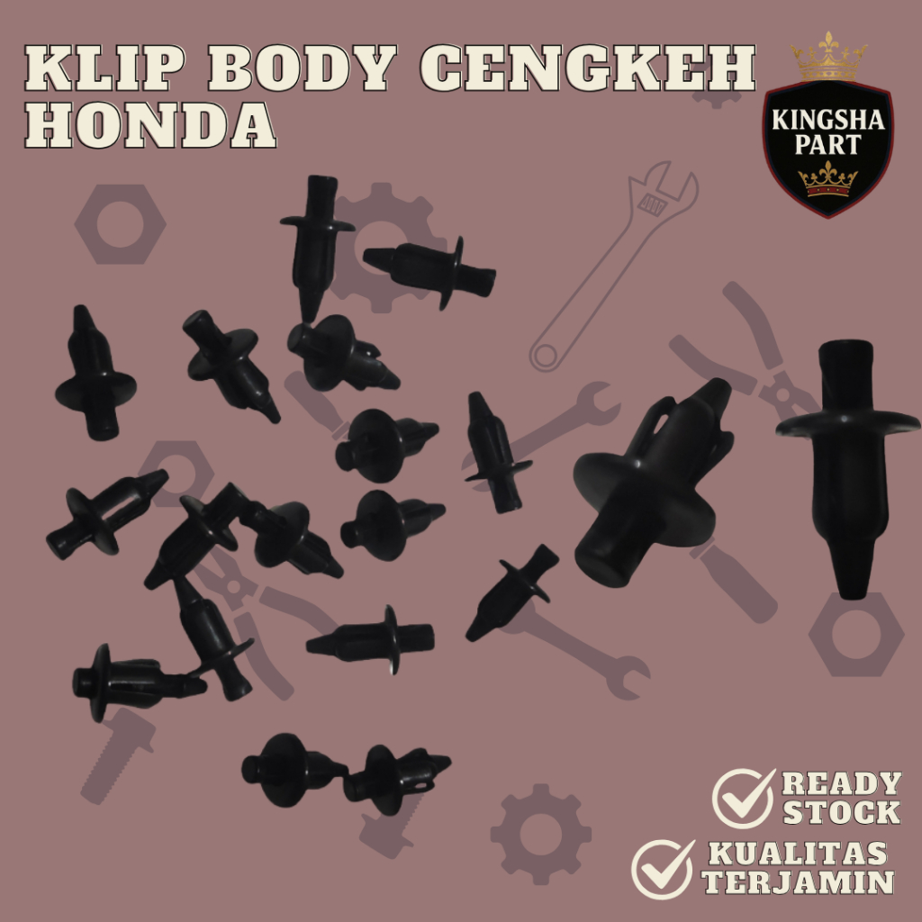 Baut klip Rivet klip cengkeh honda kancing klip body honda plastik hitam 10 pcs
