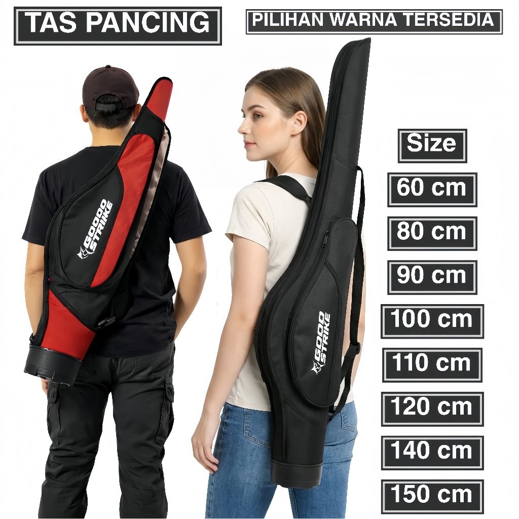 Tas Pancing Joran Hardcase Dilapisi Fiber Muat Joran Tegek & Reel Ukuran 60-150cm Model mangkuk bawa