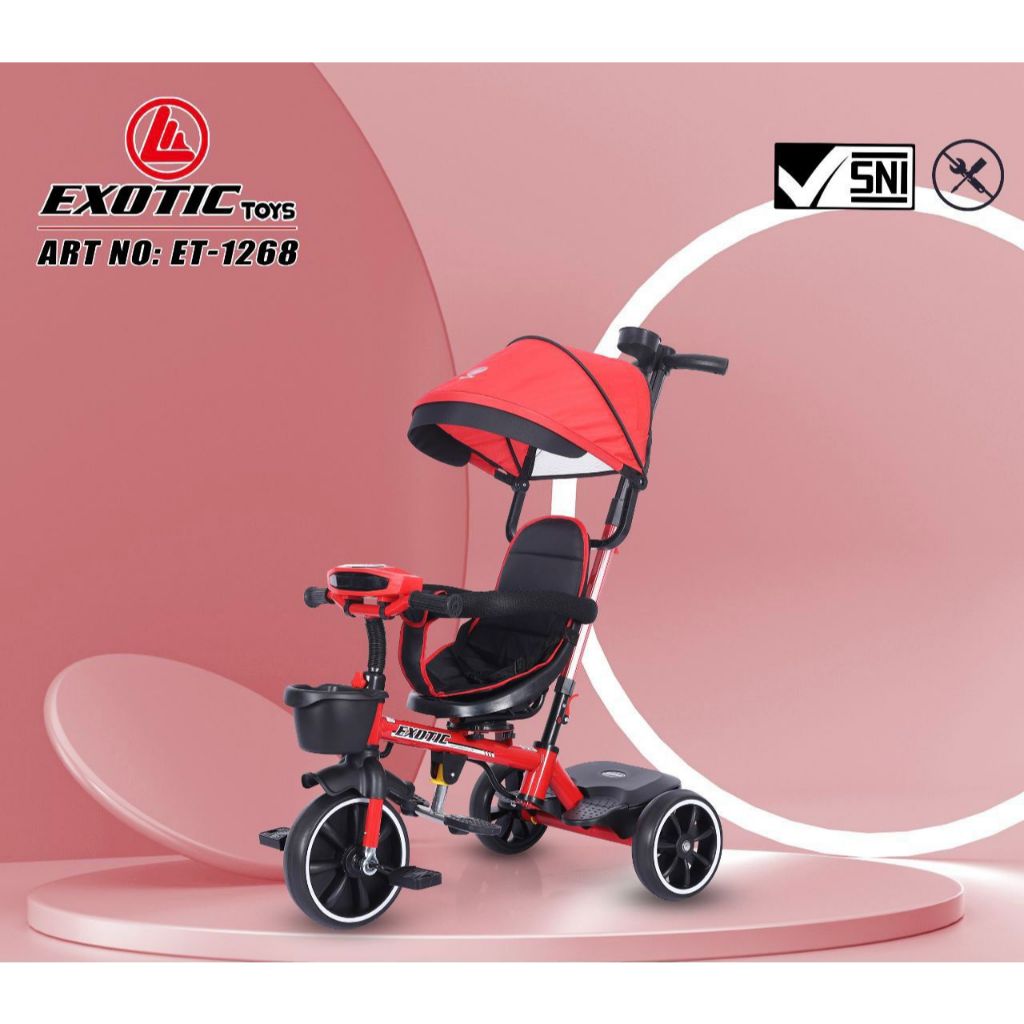 SEPEDA ANAK RODA TIGA 3 TRICYCLE EXOTIC ET1267 ET1268 AT7918 AT7711 AT7713 MUSIK DORONGAN