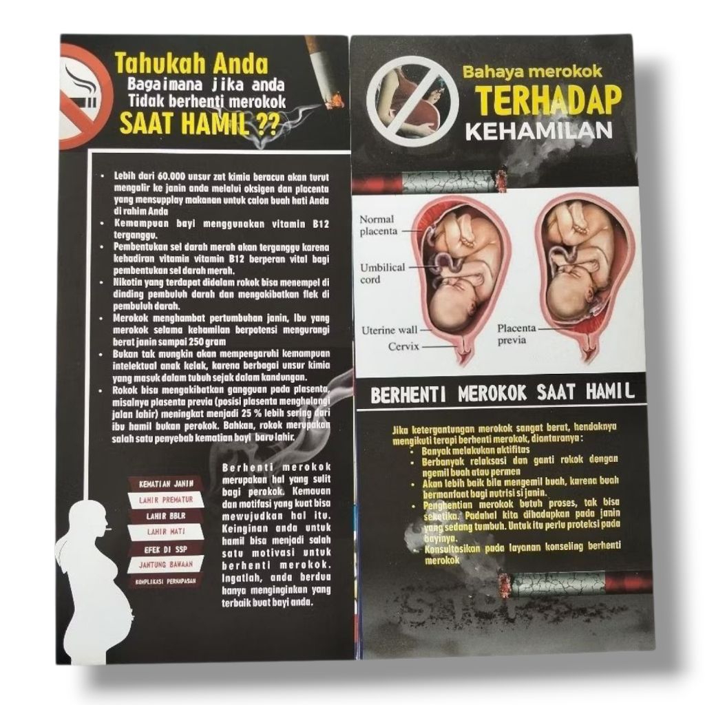 Flyer Bahaya Merokok Terhadap Kehamilan | Edukasi Berhenti Merokok | Kesehatan