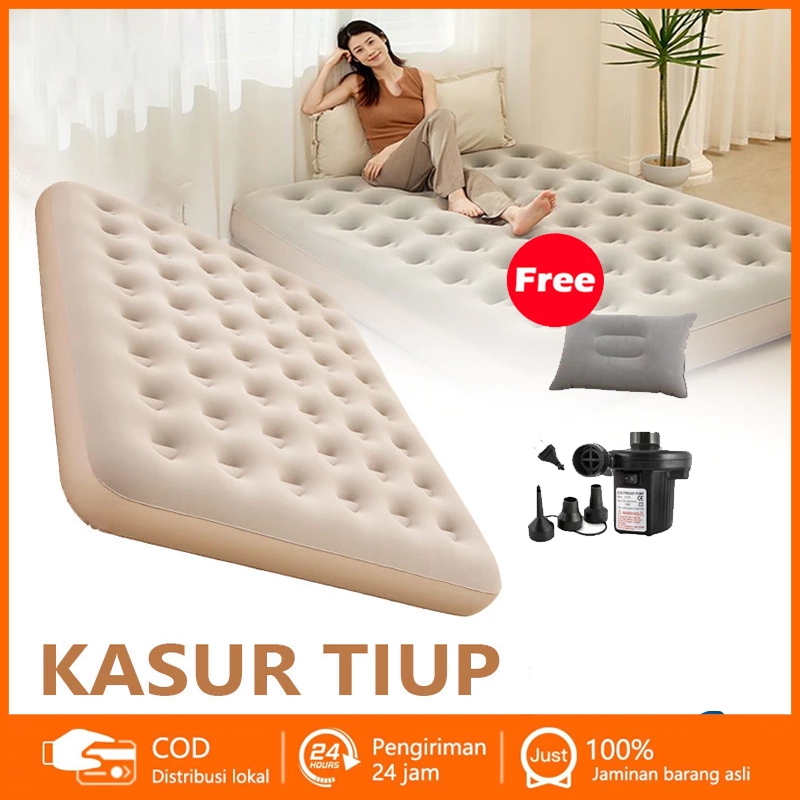 kasur angin pompa otomatis outdoor Kasur pompa lipat kasur tiup Queen kasur angin camping