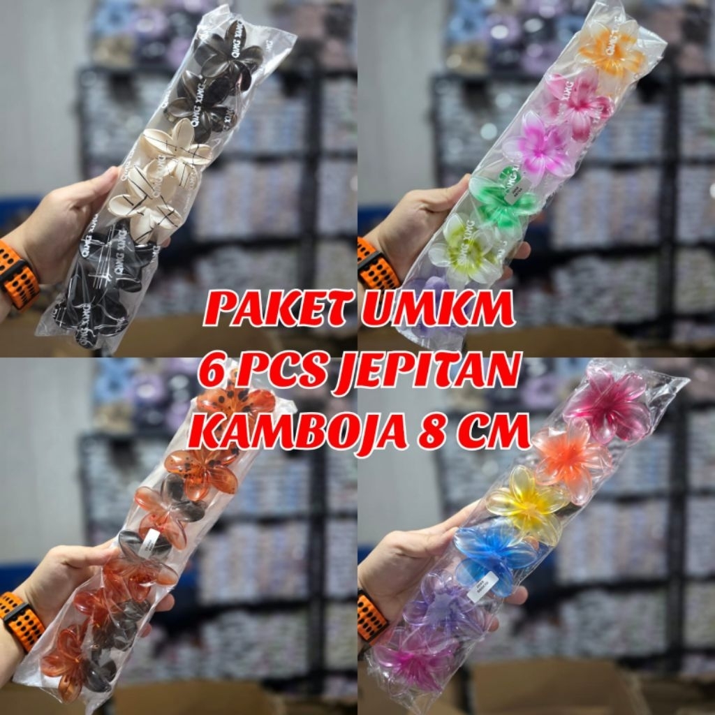 20 Ribuan Dapat 6 Pcs Jepit Rambut Bunga Kamboja 8 Cm