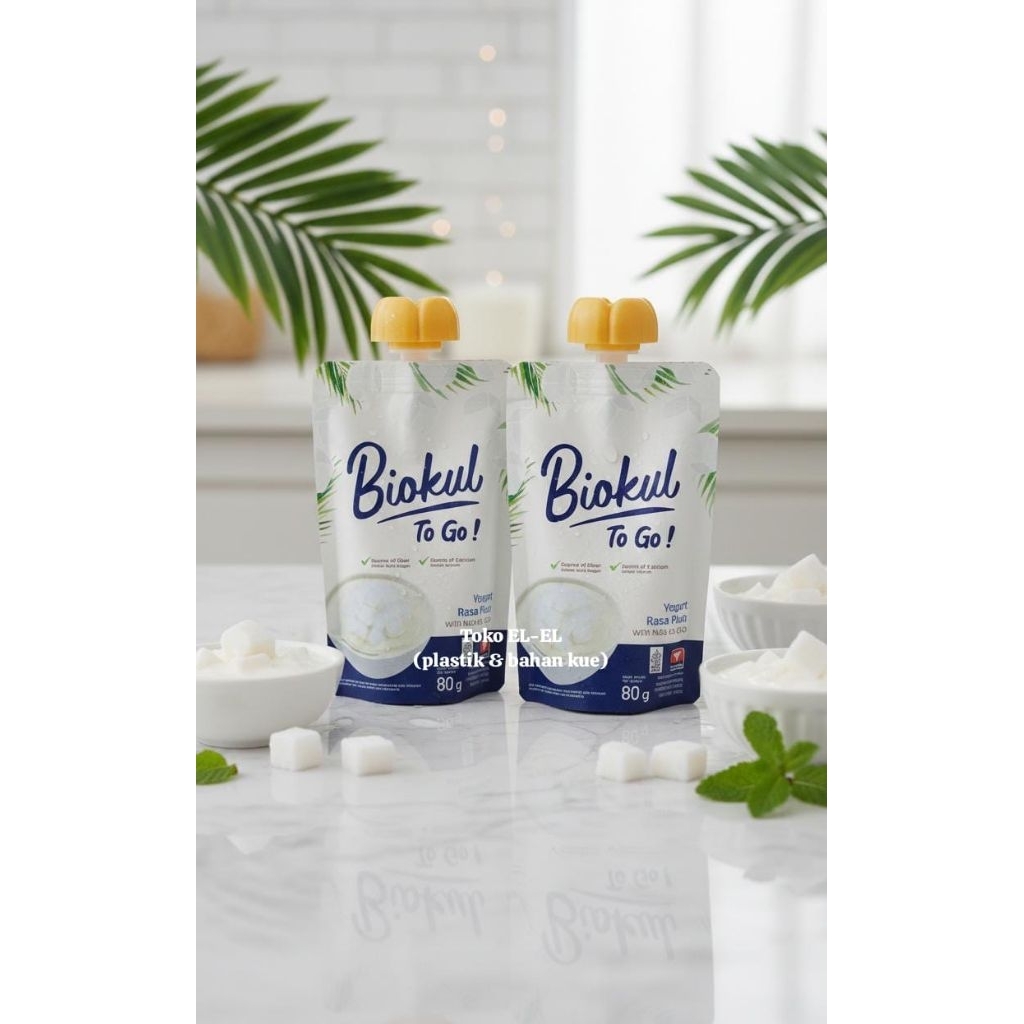 Biokul yogurt plain / yogurt plain with nata de coco