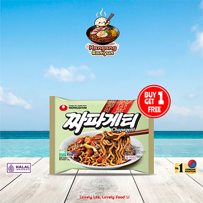 (BUY 1 GET 1) Nongshim Chapagetti ORIGINAL 140g  Instant Jajangmyeon Noodle Halal Indonesia Asli dar