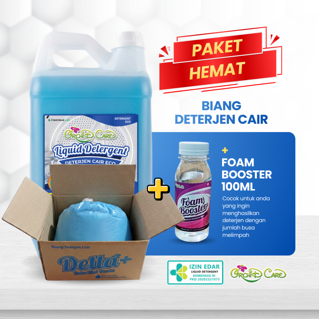 Paket Hemat Biang Sabun Deterjen Detta Plus 5L Free Foam Booster Penambah Busa Sabun Cair