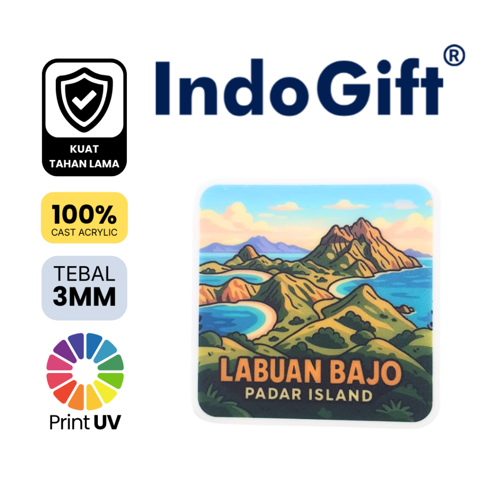 IndoGift Magnet Kulkas Tipe 03 Labuan Bajo Souvenir Tempelan Kulkas Dekorasi Rumah Hiasan Aesthetic