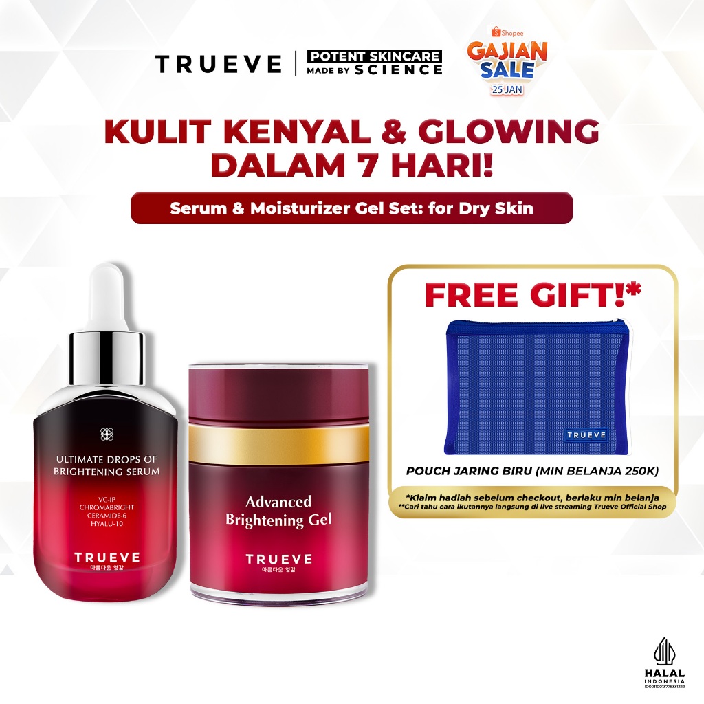 TRUEVE Serum & Moisturizer Gel Set: For Dry Skin