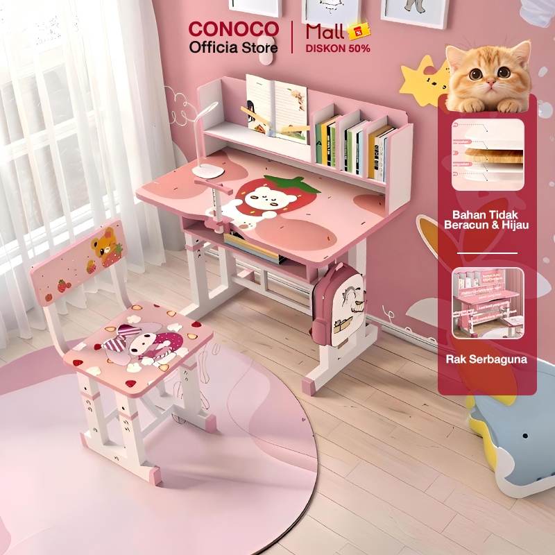 CONOCO Meja Belajar Anak Meja Belajar Anak Set Kursi Meja Kursi Anak Paket Meja Kursi Sekolah Anak