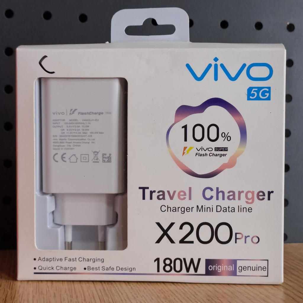 Charger VIV0 180W X200 Pro Fast Charging Ori 100% Flash Carger Micro USB - Type C Travel Charger Pen