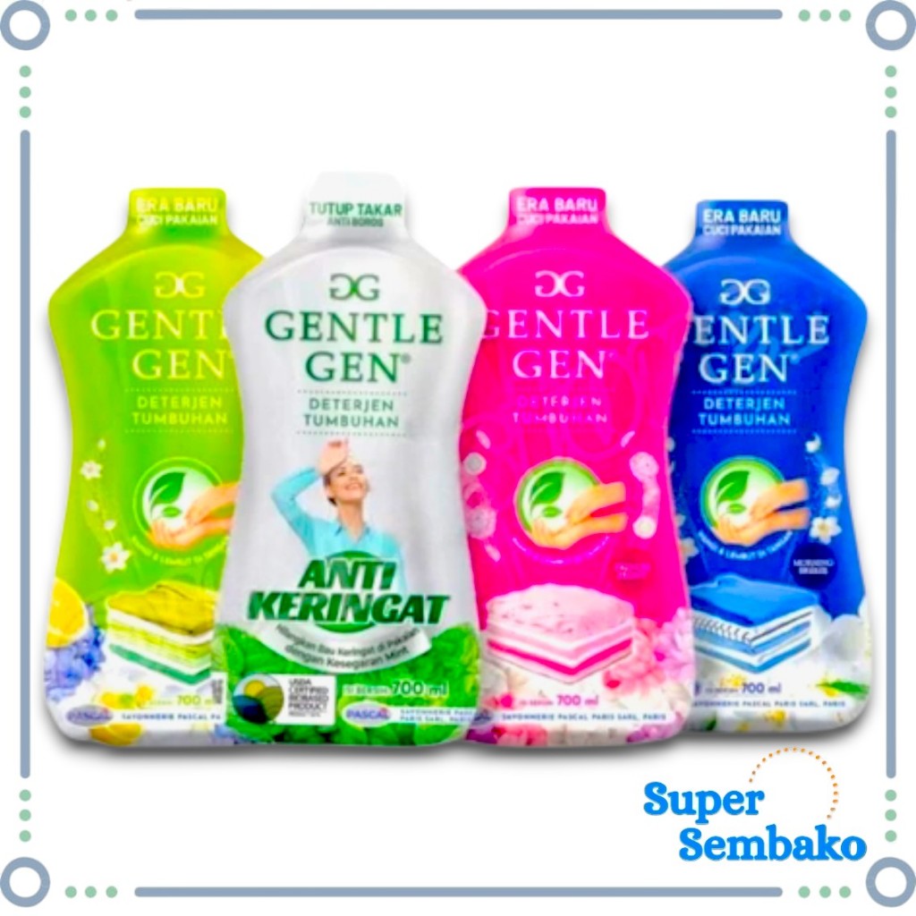 DETERGEN / DETERJEN CAIR KONSENTRAT GENTLE GEN AROMA WANGI TUMBUHAN BOTOL 700ml GROSIR MAKASSAR