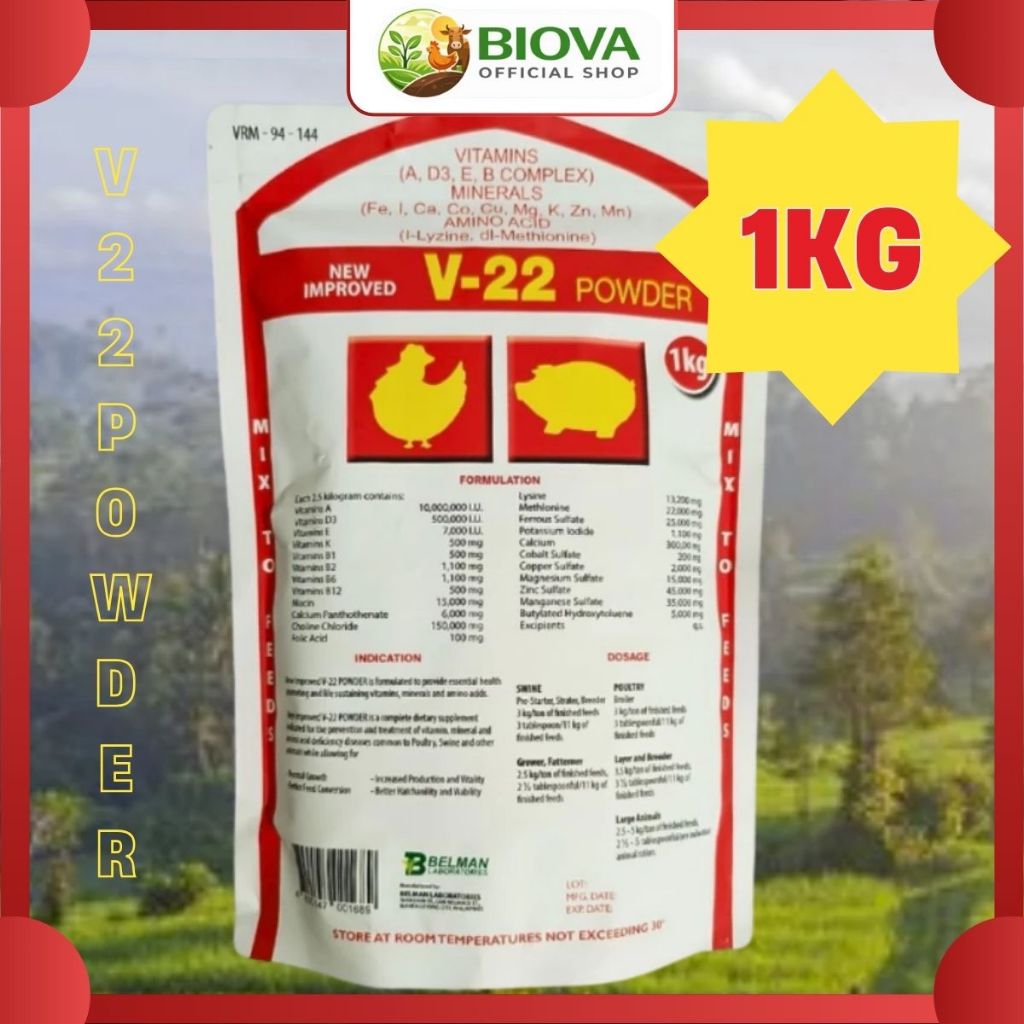 [1KG] V-22 Vitamin Ternak Bubuk – Booster Pertumbuhan Cepat, Hemat Pakan, Ternak Lebih Lahap & Sehat