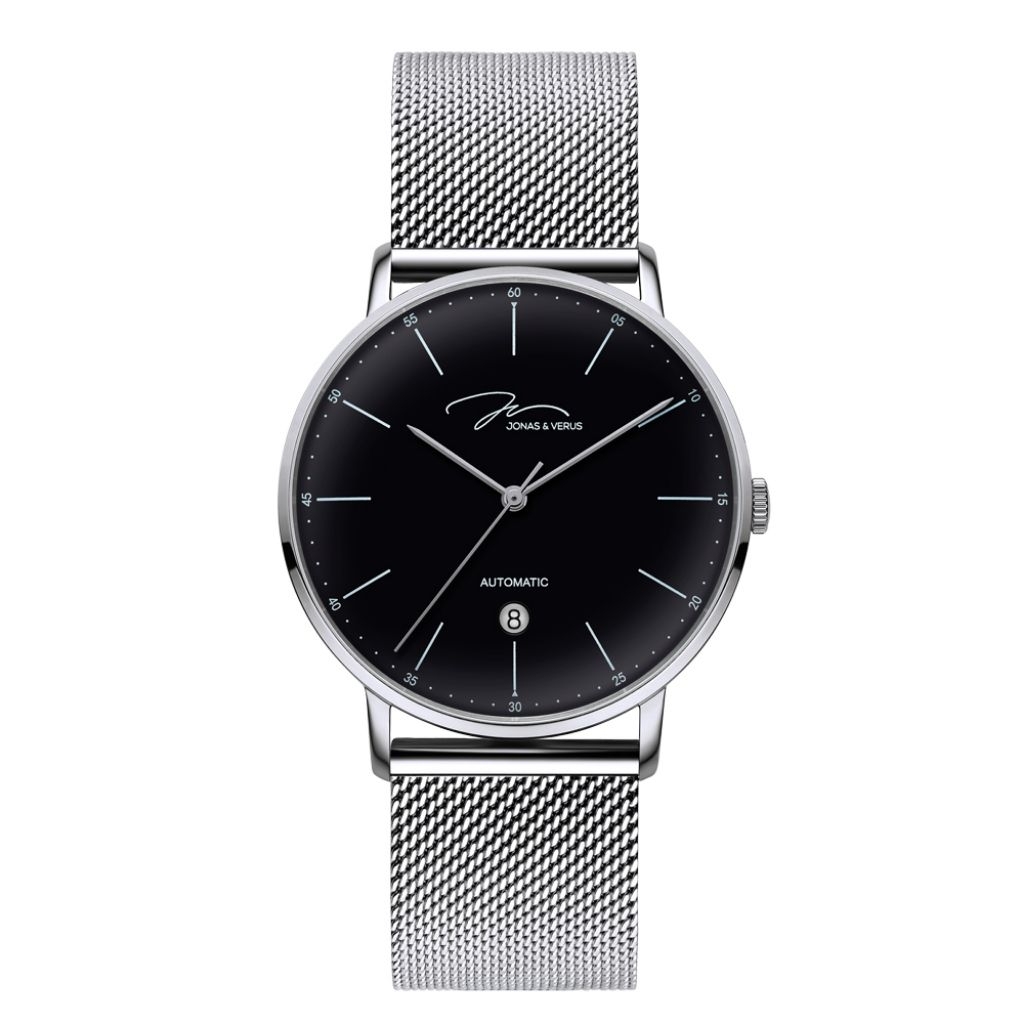 100% Original - Jam Tangan AUTOMATIC Jonas & Verus Surging Y01544-A0.WWBBW Men Black Dial Stainless 