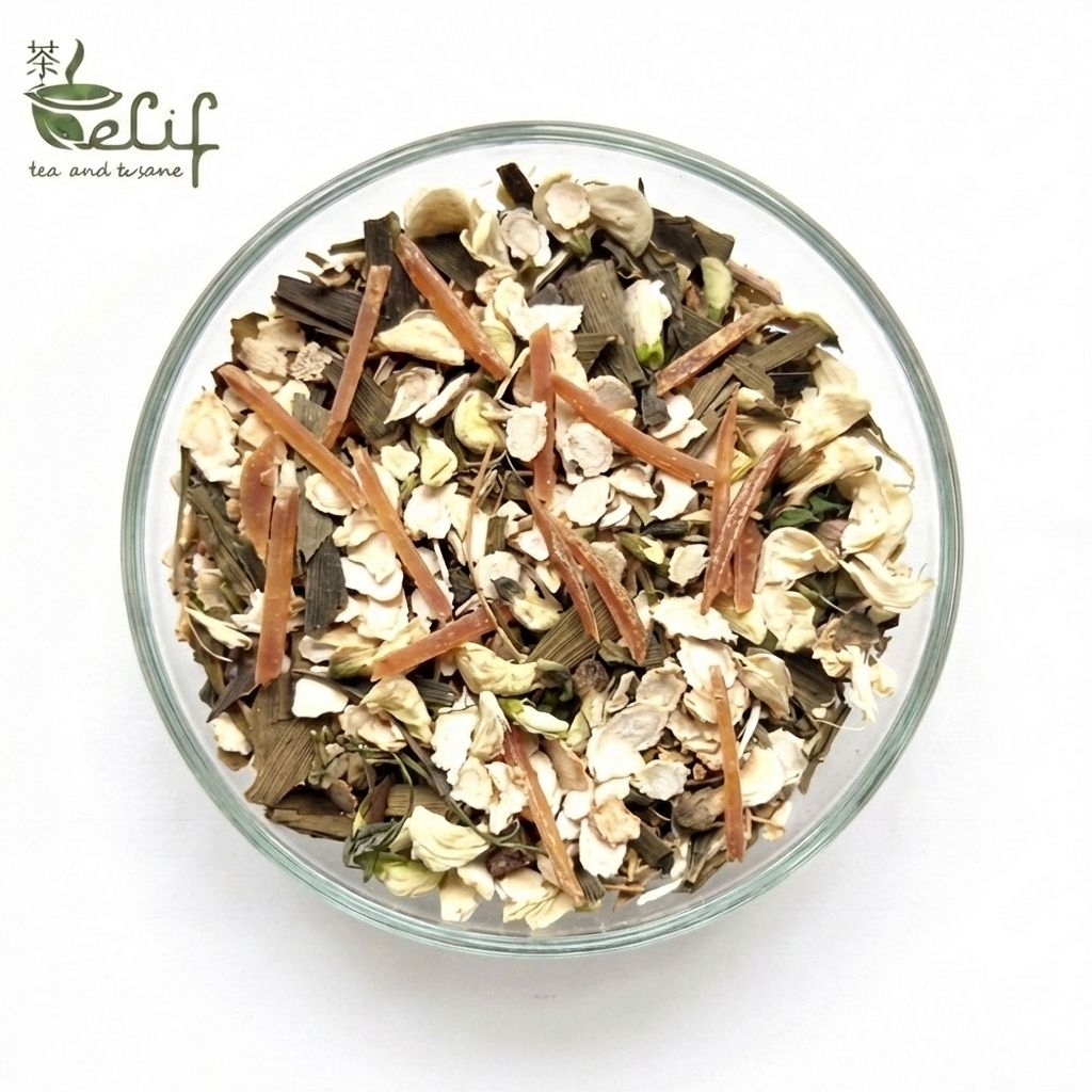 ELIF TEA Mental Focus Tea - 50g | Ginkgo, Red Ginseng Korea, American Ginseng