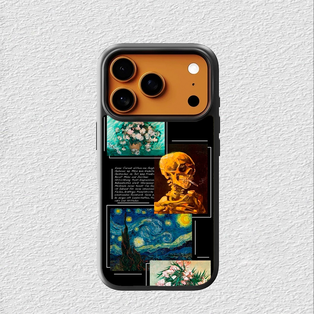 Case Hybrid Casing Softcase iphone 17 16 15 14 13 12 11 Pro Max Mini Plus X Xs Max XR Van Gogh Queto