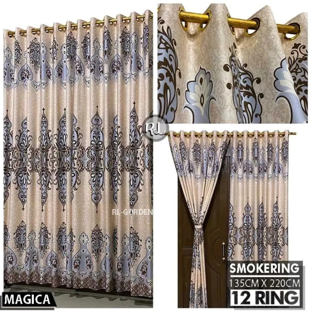 GORDEN PINTU JENDELA MINIMALIS - HORDENG PINTU - HORDENG JENDELA - TIRAI - MOTIF MAGICA BAHAN KAIN K