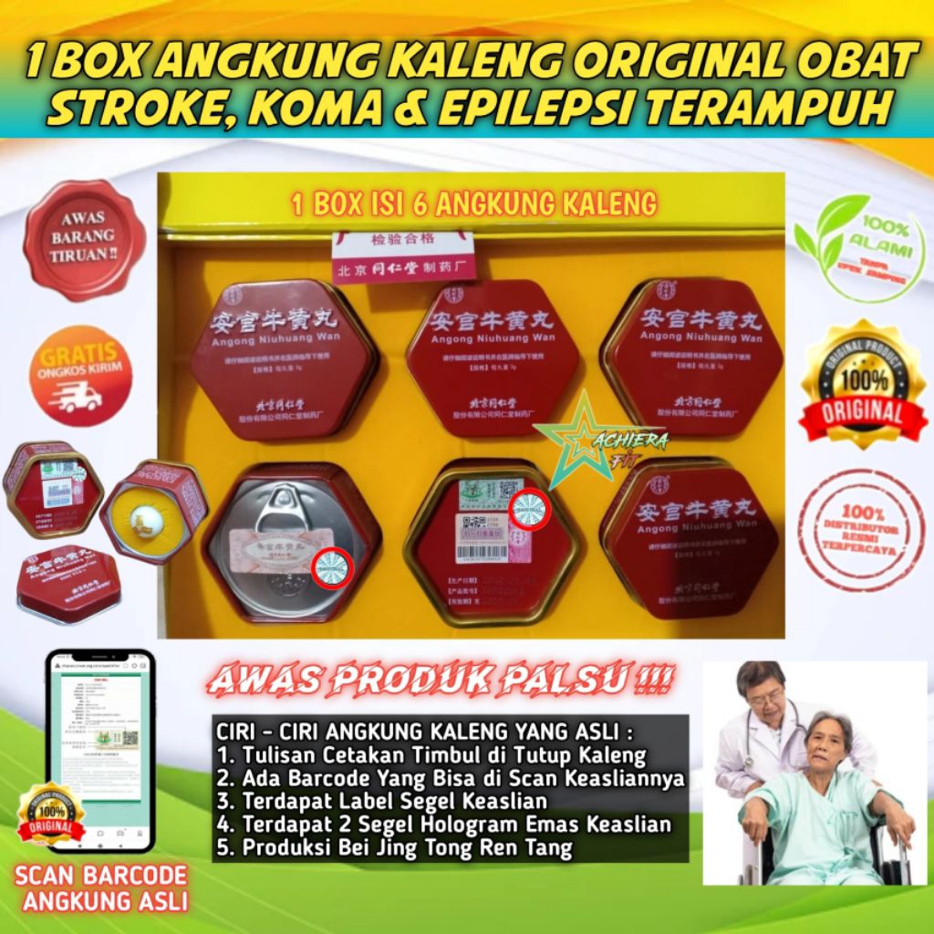 ORIGINAL - 1 BOX ISI 6 ANGKUNG KALENG MENYEMBUHKAN STROKE & PENDARAHAN OTAK TERAMPUH ANGKUNG NIUHUAN