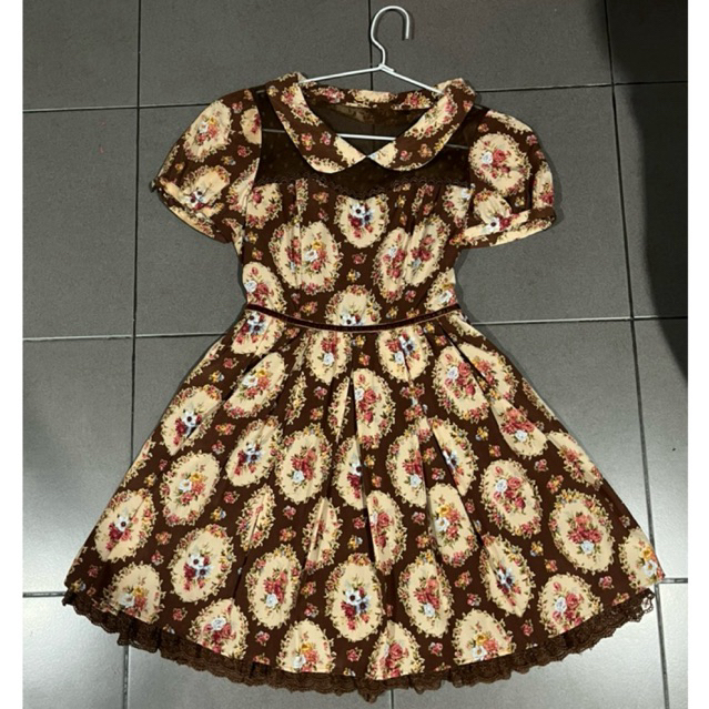 Kawaii brown flower dress lizlisa lookalike