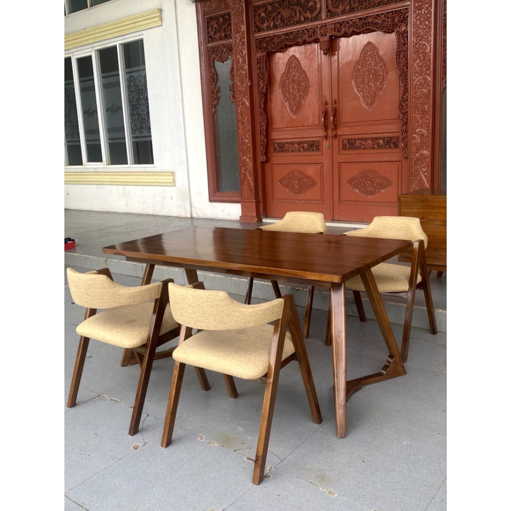 set kursi meja makan modern, kursi herosima
