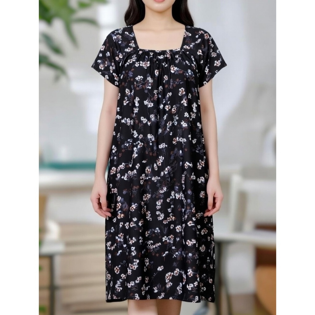 Promo Daster Wamita Kekinian Fuji Kerut Dada Motif Bunga