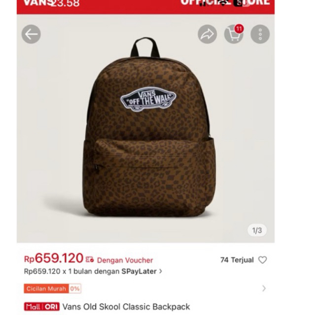 vans backpack NEW