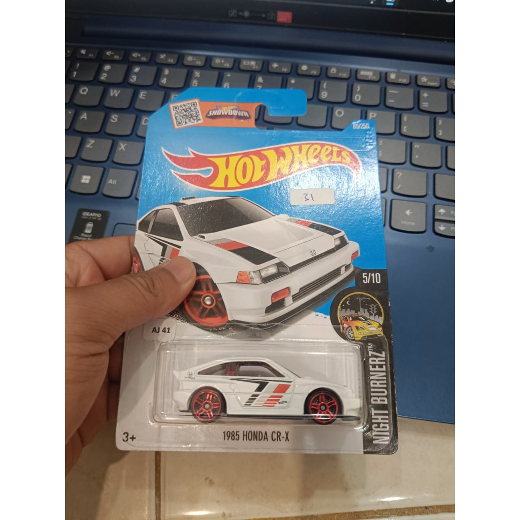 hot wheels 1985 honda crx night burnerz white