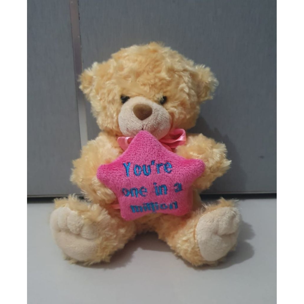 Boneka Teddy Bear Love Pink Preloved
