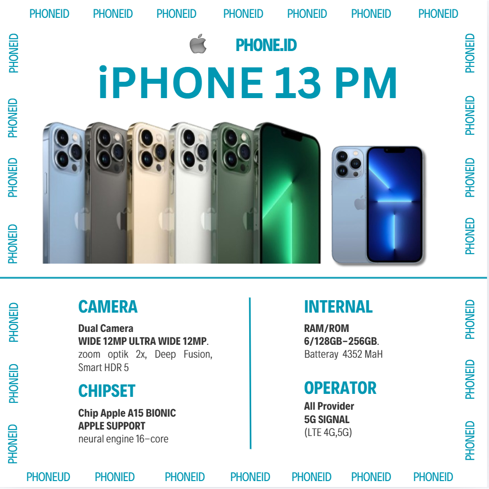 IP 13 PRO MAX 256GB/128GB SECOND FULLSET MULUS