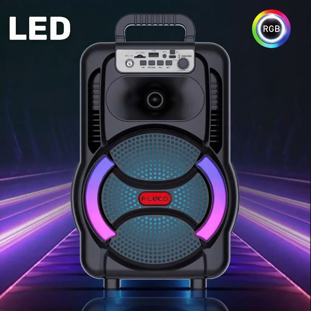 Fleco F-8865 GR Speaker Bluetooth Karaoke Extra Power Sound | Speaker Aktif Full Bass Ukuran Besar 8